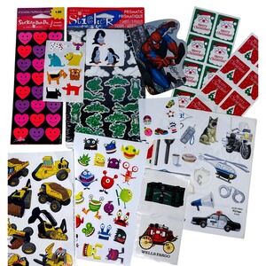 Vintage Sticker Sheet Lot American Greetings Marvel Spiderman Tonka Prismatic 90